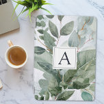 Monogrammed Watercolor Rustic Sage Greenery iPad Pro Cover<br><div class="desc">Personalise your iPad Air with a touch of nature! Monogrammed Rustic Sage Greenery iPad Air Cover for a unique and stylish look.</div>