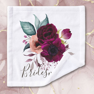 Monogrammed Watercolor Vintage Boho Purple Flowers Wash Cloth