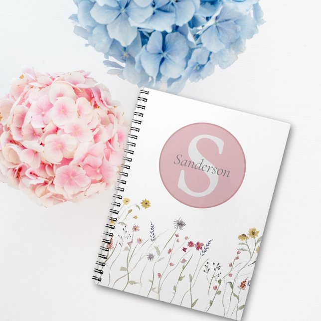 Monogrammed Watercolor Wildflower Notebook (Creator Uploaded)