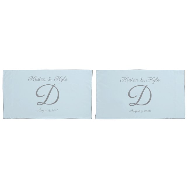 Monogrammed wedding gift  pillowcase (Front-Set)