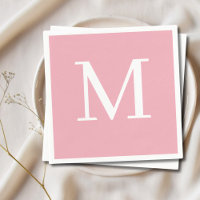Monogrammed Wedding Napkin Blush Design