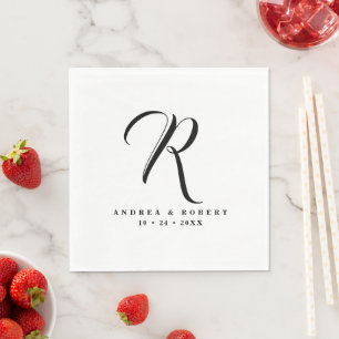 Monogrammed Wedding Napkins with Name