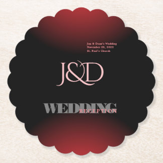 Monogrammed Wedding Paper Coaster