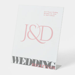 Monogrammed Wedding Pedestal Sign