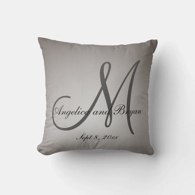 Monogrammed Wedding Pillow (Front)