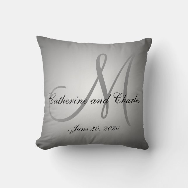 Monogrammed Wedding Pillow (Front)