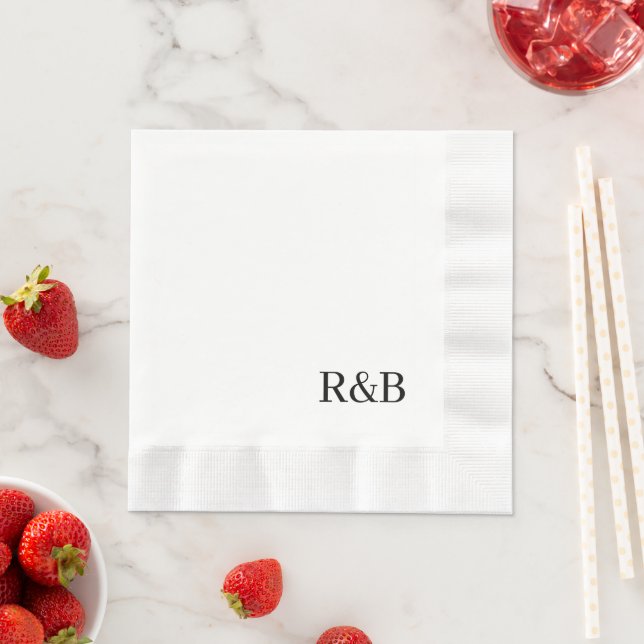 Monogrammed Wedding Reception Cocktail Napkin (Insitu)