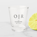 Monogrammed Wedding Shot Glass Favours Personalise<br><div class="desc">Monogrammed Wedding Shot Glass Favours Personalised</div>