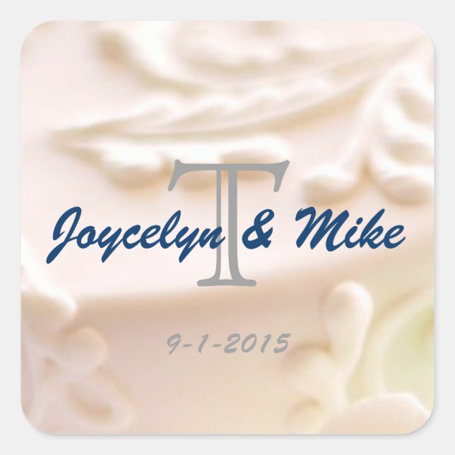 Monogrammed Wedding Stickers & Envelope Seals (Front)