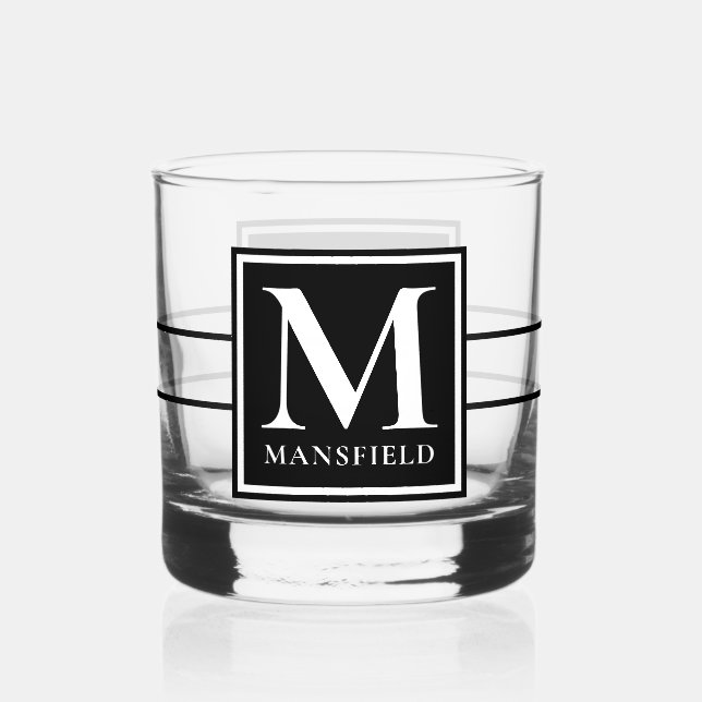 Monogrammed Whiskey Glass (Front)