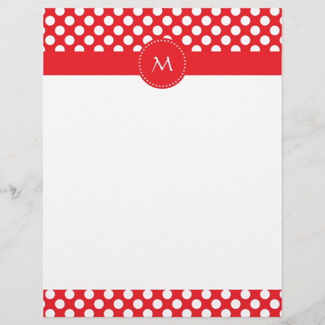 Monogrammed White and Red Polka Dot (Front)