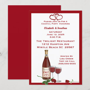 Monogrammed Wine Bottle Invitation