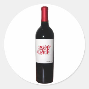 Monogrammed Wine Bottle Stickers
