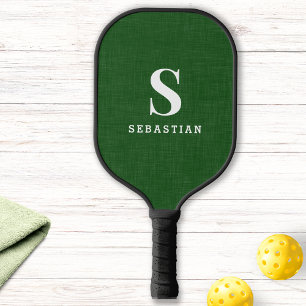 Monogrammed with Player Name Modern Green Custom Pickleball Paddle