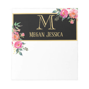 monogrammed woman personalised name notepad