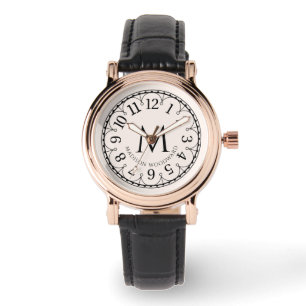 Monogrammed Women's Rose Gold Vintage Watch