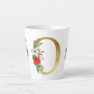 Monogrammed Xmas Latte Mug-Gold Letter Mug