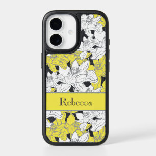 Monogrammed Yellow and Grey Floral 