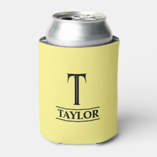 Monogrammed Yellow Can Cooler