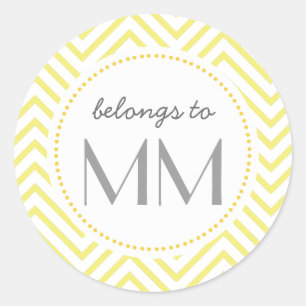 Monogrammed Yellow Chevron - DIY Tags