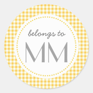 Monogrammed Yellow Gingham - DIY Tags