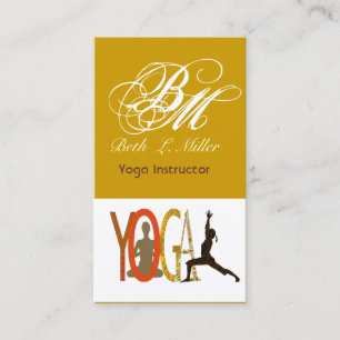 Monogrammed  Yoga  Yogi  Fit Instructor Meditation Business Card