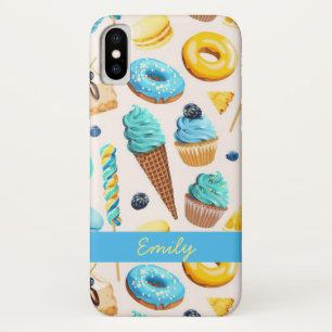 Monogrammed Yummy Ice Cream Doughnuts Cup Cake iPhone X Case