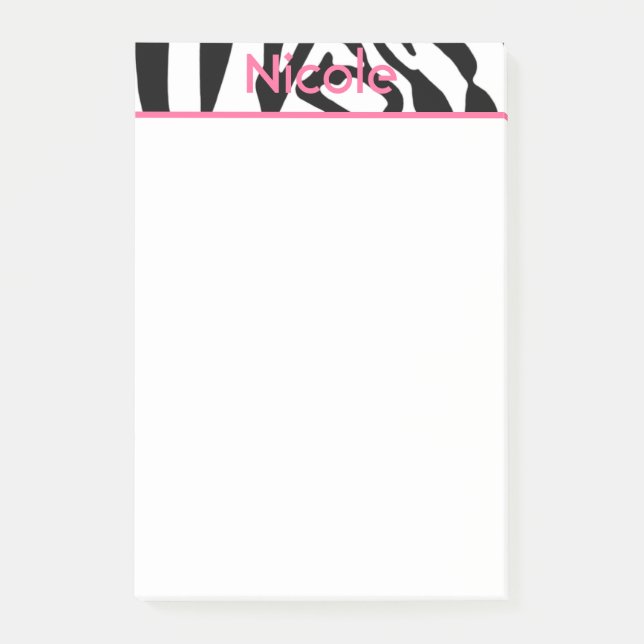 Monogrammed Zebra | Post-it® Notes (Front)