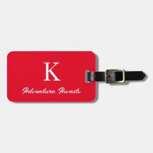 Monograms Adventure Awaits Typography Travel Gift Luggage Tag