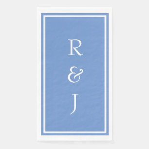 Monograms Ampersand Letter Cornflower Blue Wedding Napkin