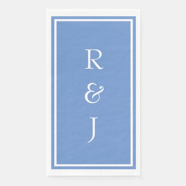 Monograms Ampersand Letter Cornflower Blue Wedding Napkin (Front)