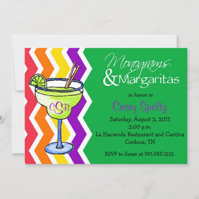 Monograms and Margaritas Invitation (Front)