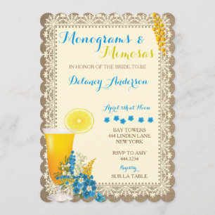 Monograms and Mimosas Bridal Shower Invitations