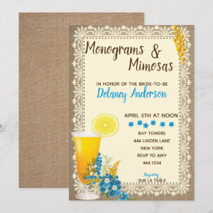 Monograms and Mimosas Bridal Shower Invitations