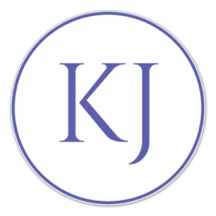 Monograms Couple Name Blue Initial Letters Wedding