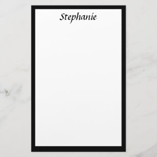 Monograms Custom Name Colour Black Borders Wedding Stationery