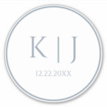 Monograms Dusty Blue Elegant Minimalist Wedding<br><div class="desc">Printed with monogram initials for couples in custom dusty blue colour great for weddings,  engagements,  anniversay etc (which you can edit,  change and personalise) in simple,  elegant design! Available in all sizes,  just choose the right size that you need.</div>