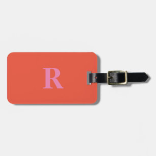 Monograms Gift Favour Christmas Bold Pink Orange Luggage Tag