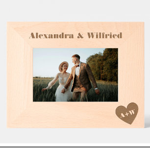 Monograms Hearts Names Custom Wood Frames