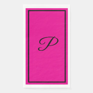 Monograms Letter Hot Pink Bridal Shower Wedding Napkin