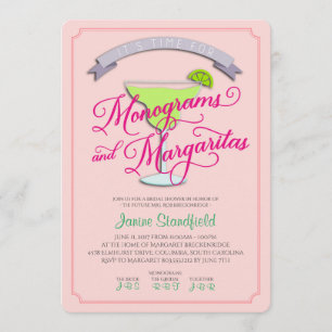 Monograms & Margaritas Bridal Shower Invitation