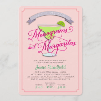 Monograms & Margaritas Bridal Shower Invitation