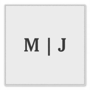 Monograms Name Black White Minimalist 2024 Wedding