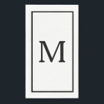 Monograms Name Wedding Bridal Shower Black White  Napkin<br><div class="desc">Designed with text template for monogrammed initial which you can customize!</div>