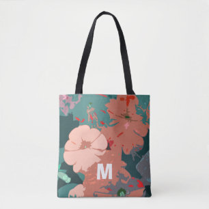 Monograms Wildflowers Floral Weddings Bridesmaid Tote Bag