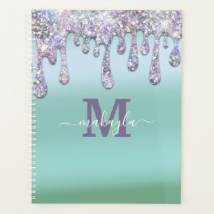 Monograph Glitter Drips Foil Custom Planner