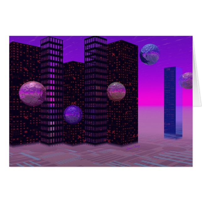 Monolith Quest, Abstract City Violet (Front Horizontal)