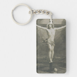 Monomatic Crucifixion Minimalist Art Key Ring