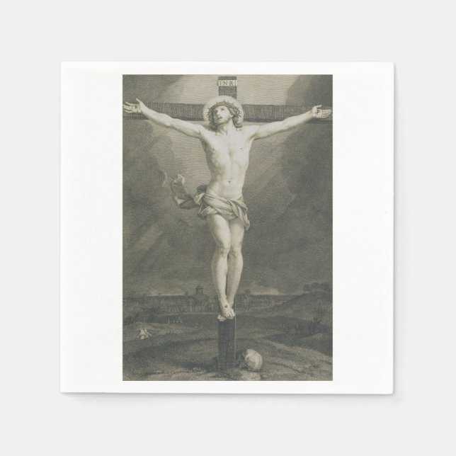 Monomatic Crucifixion Minimalist Art Napkin (Front)