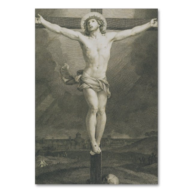 Monomatic Crucifixion Minimalist Art Table Number (Front)
